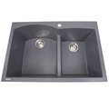 Nantucket Sinks 60/40 Double Bowl Dual-mount Granite Composite Titanium PR6040-TI